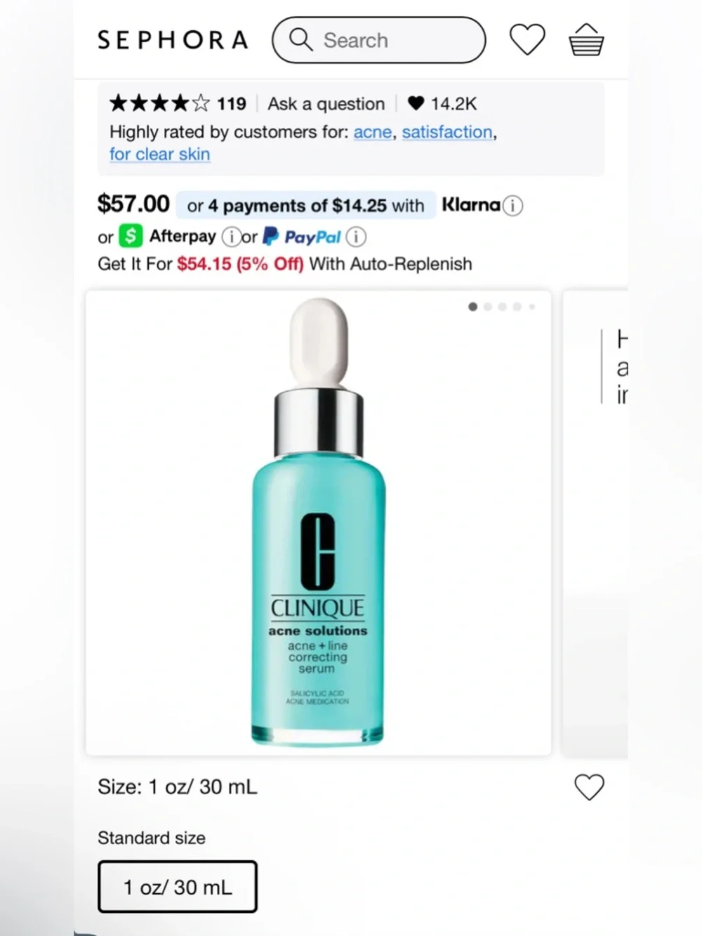 Clinique Anti-Blemish Solutions Acne + Line Correcting Serum New $57 Retail